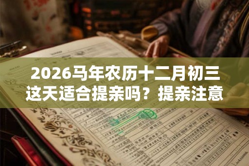 2026马年农历十二月初三这天适合提亲吗?提亲注意几点 2026马年农历十二月初三这天适合提亲吗?提亲注意几点