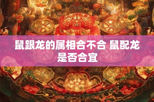 鼠跟龙的属相合不合 鼠配龙是否合宜