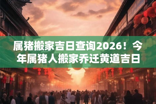 属猪搬家吉日查询2026！今年属猪人搬家乔迁黄道吉日一览表
