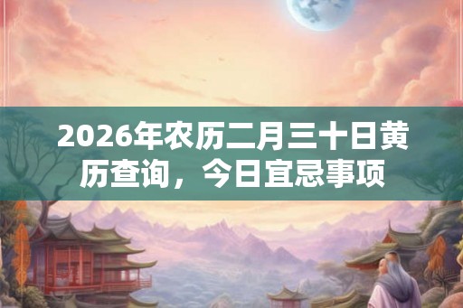 2026年农历二月三十日黄历查询，今日宜忌事项