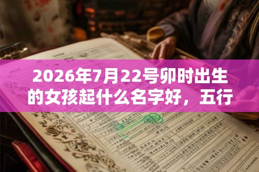 2026年7月22号卯时出生的女孩起什么名字好，五行是什么？