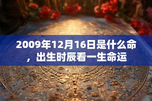 2009年12月16日是什么命,出生时辰看一生命运 2009年12月16日是什么命,出生时辰看一生命运