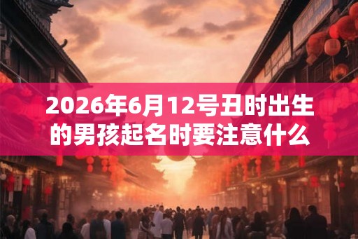 2026年6月12号丑时出生的男孩起名时要注意什么