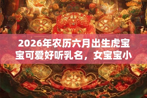 2026年农历六月出生虎宝宝可爱好听乳名，女宝宝小名