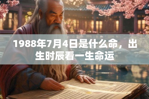 1988年7月4日是什么命，出生时辰看一生命运