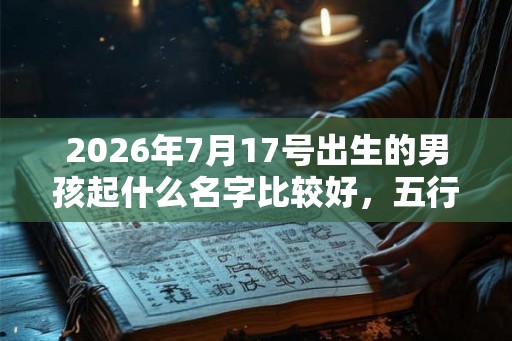 2026年7月17号出生的男孩起什么名字比较好，五行属什么