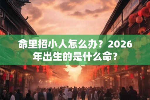 命里招小人怎么办？2026年出生的是什么命？
