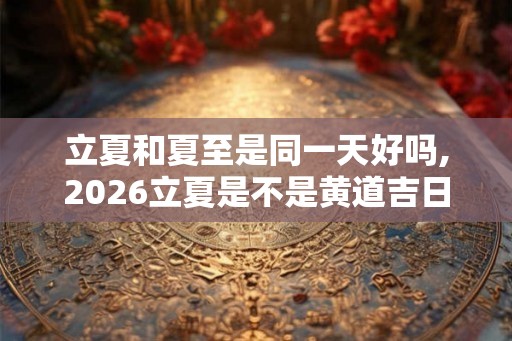立夏和夏至是同一天好吗,2026立夏是不是黄道吉日? 立夏和夏至是同一天好吗,2026立夏是不是黄道吉日?