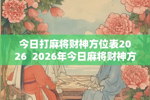 今日打麻将财神方位表2026  2026年今日麻将财神方位查询表