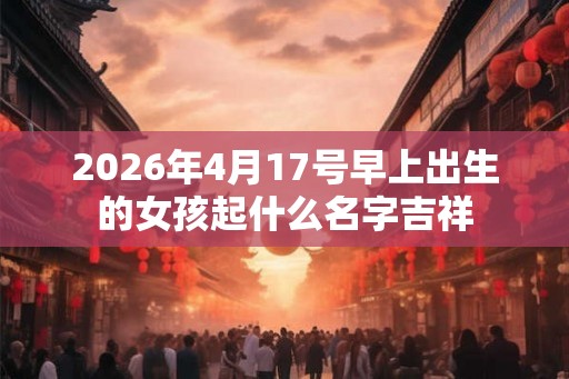 2026年4月17号早上出生的女孩起什么名字吉祥