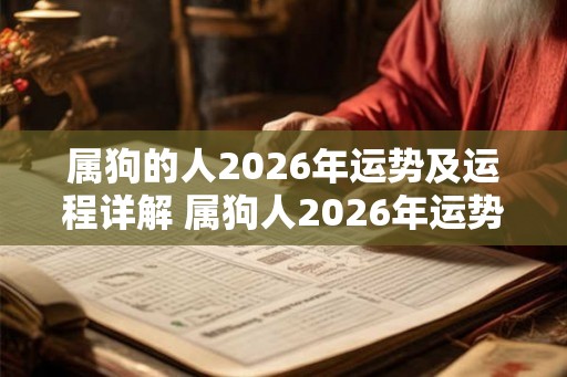 属狗的人2026年运势及运程详解 属狗人2026年运势如何 属狗的人2026年运势及运程详解 属狗人2026年运势如何