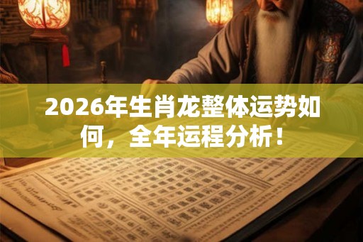 2026年生肖龙整体运势如何，全年运程分析！