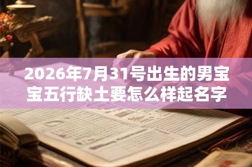 2026年7月31号出生的男宝宝五行缺土要怎么样起名字