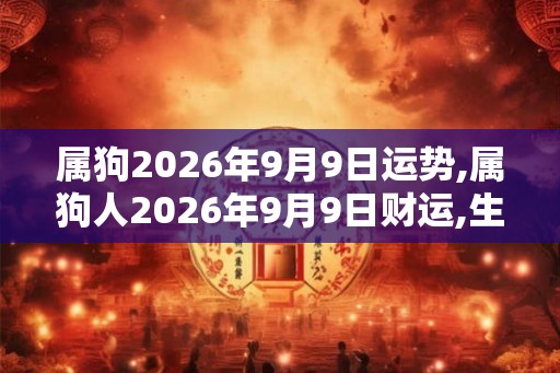 属狗2026年9月9日运势,属狗人2026年9月9日财运,生肖狗2026年9月9日运势 属狗2026年9月9日运势,属狗人2026年9月9日财运,生肖狗2026年9月9日运势