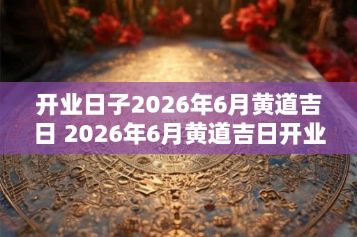 开业日子2026年6月黄道吉日 2026年6月黄道吉日开业合适吗