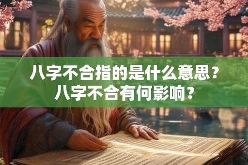 八字不合指的是什么意思？八字不合有何影响？