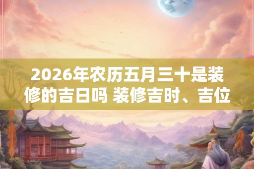 2026年农历五月三十是装修的吉日吗 装修吉时、吉位查询