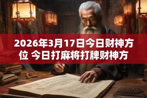 2026年3月17日今日财神方位 今日打麻将打牌财神方位