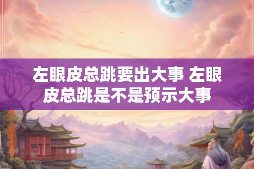 左眼皮总跳要出大事 左眼皮总跳是不是预示大事