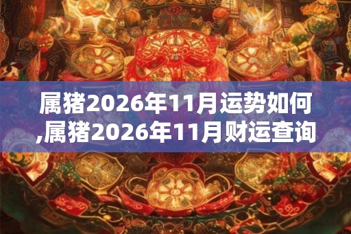 属猪2026年11月运势如何,属猪2026年11月财运查询