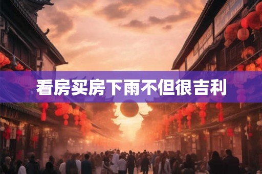 看房买房下雨不但很吉利