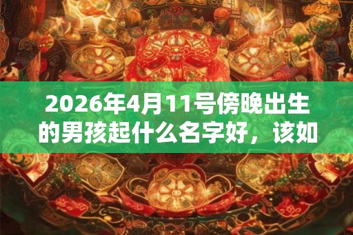 2026年4月11号傍晚出生的男孩起什么名字好，该如何取名？