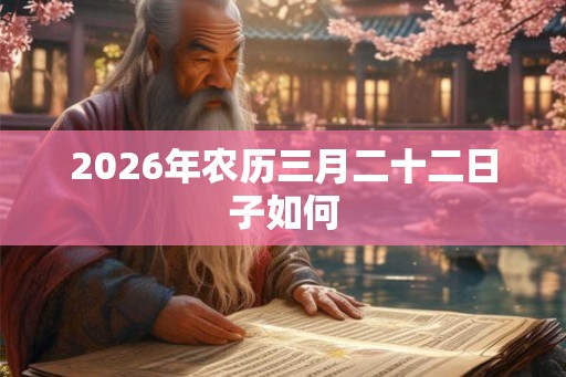 2026年农历三月二十二日子如何