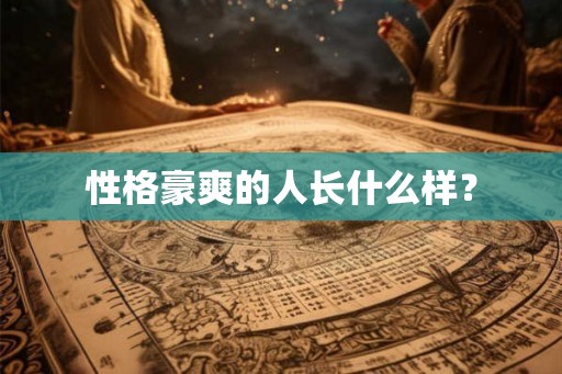 性格豪爽的人长什么样？