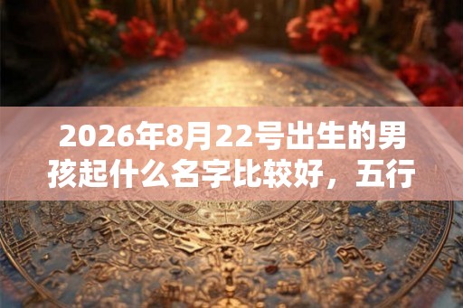 2026年8月22号出生的男孩起什么名字比较好，五行属什么