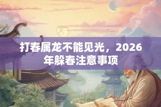 打春属龙不能见光,2026年躲春注意事项 打春属龙不能见光,2026年躲春注意事项