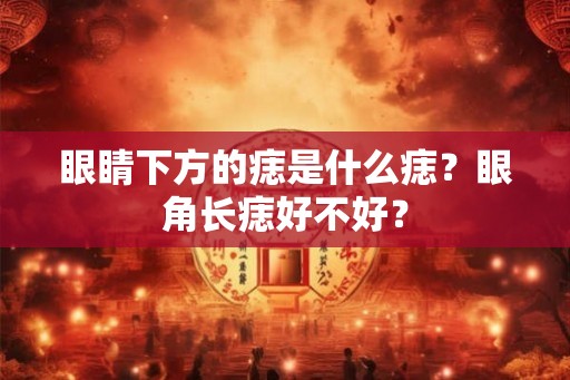 眼睛下方的痣是什么痣？眼角长痣好不好？