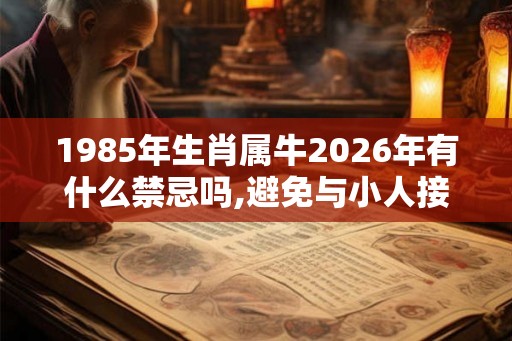 1985年生肖属牛2026年有什么禁忌吗,避免与小人接触