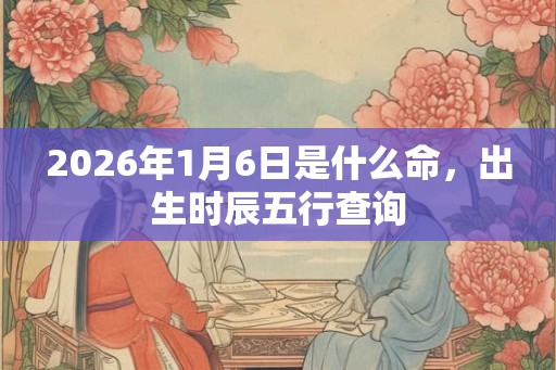 2026年1月6日是什么命，出生时辰五行查询