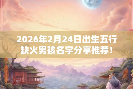 2026年2月24日出生五行缺火男孩名字分享推荐！