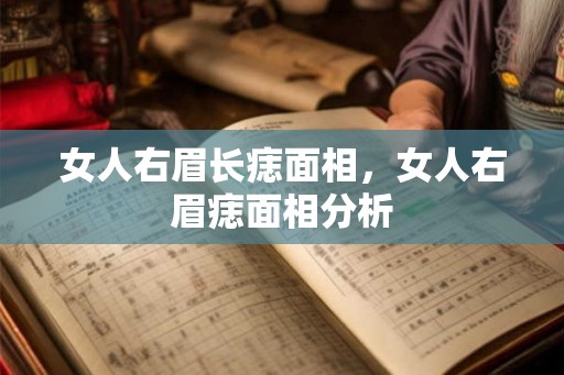 女人右眉长痣面相，女人右眉痣面相分析