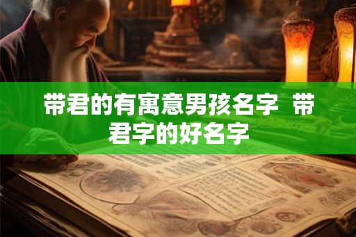 带君的有寓意男孩名字  带君字的好名字