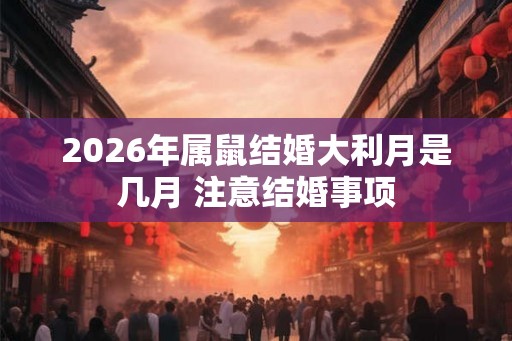2026年属鼠结婚大利月是几月 注意结婚事项