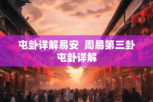 屯卦详解易安  周易第三卦屯卦详解
