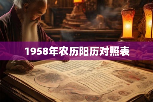 1958年农历阳历对照表