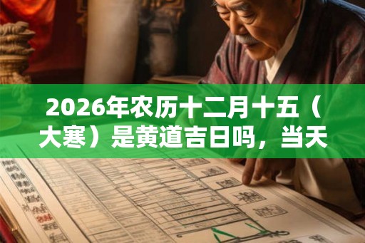 2026年农历十二月十五（大寒）是黄道吉日吗，当天可以祭祖吗？