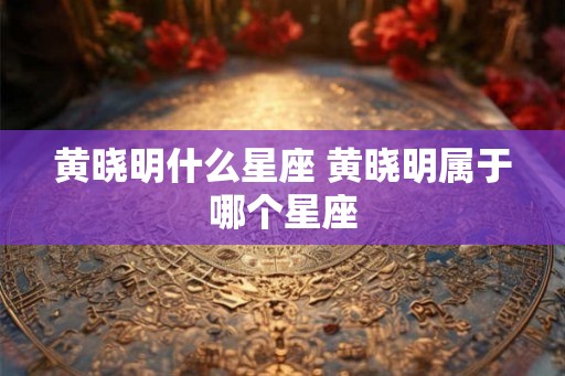 黄晓明什么星座 黄晓明属于哪个星座