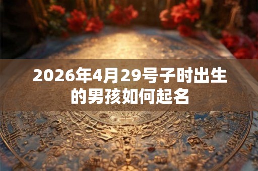 2026年4月29号子时出生的男孩如何起名