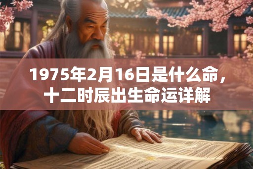 1975年2月16日是什么命，十二时辰出生命运详解