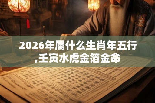 2026年属什么生肖年五行,壬寅水虎金箔金命