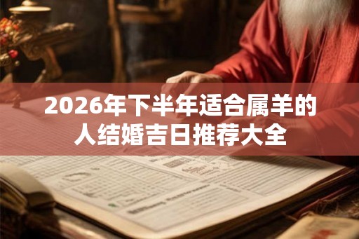 2026年下半年适合属羊的人结婚吉日推荐大全