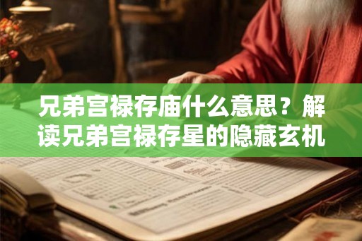 兄弟宫禄存庙什么意思？解读兄弟宫禄存星的隐藏玄机