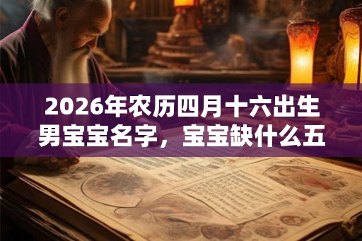 2026年农历四月十六出生男宝宝名字，宝宝缺什么五行？