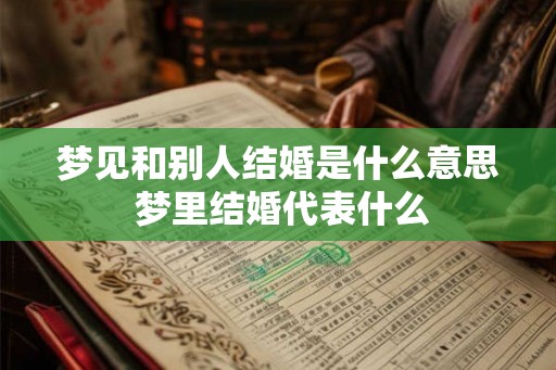 梦见和别人结婚是什么意思 梦里结婚代表什么