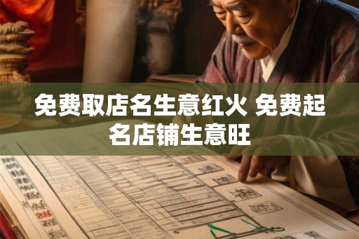 免费取店名生意红火 免费起名店铺生意旺