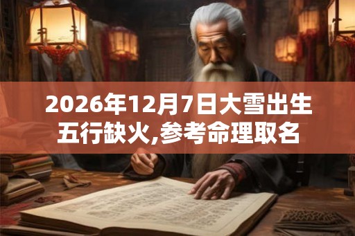 2026年12月7日大雪出生五行缺火,参考命理取名